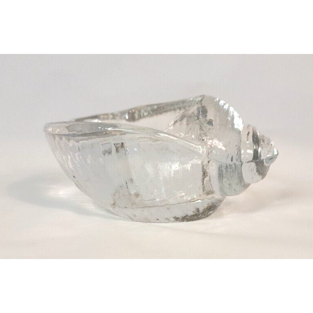 Conch Shell Clear Glass Heavy Votive Tea Light Holder Impressive Looking